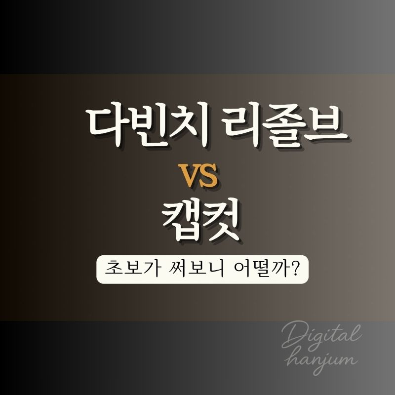 다빈치 리졸브 vs 캡컷 초보 사용기 썸네일