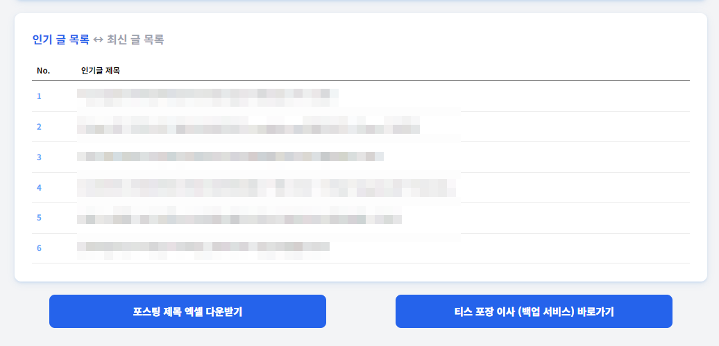 티스토리 경쟁 블로그 인기 키워드 훔치는 방법 2가지 - 티스워드를 사용한 방법 인기글 목록 클릭