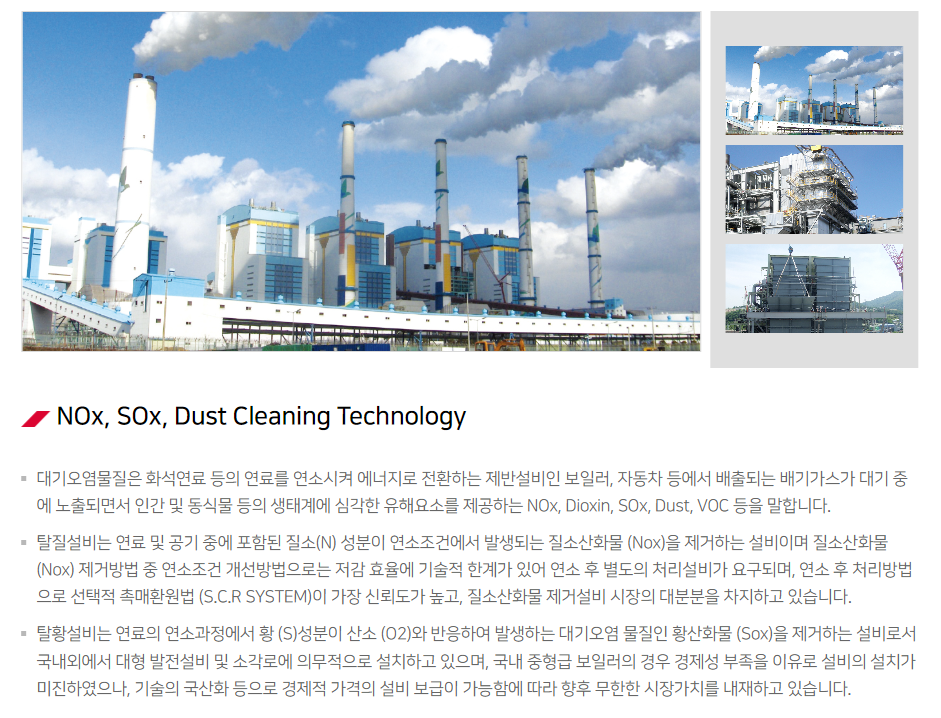 NOx&#44; SOx&#44; Dust Cleaning Technology