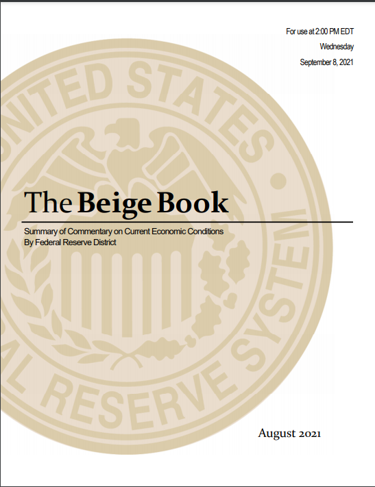 연준 베이지북(Beige book) 요약 정리 [9월 9일]