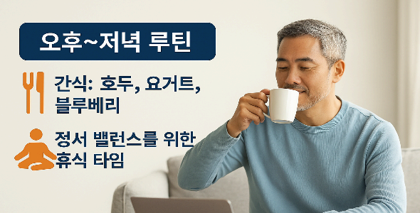 오후 간식 or 저녁 전 – 스트레스 관리 &amp; 인지력 보호