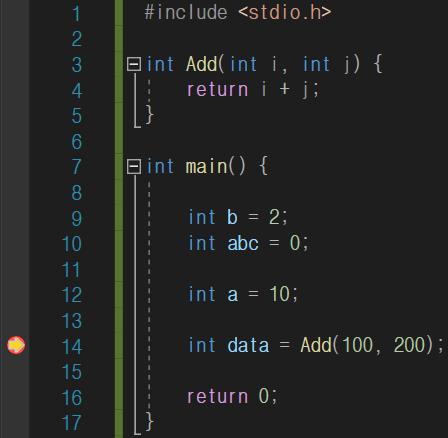 중단점 (함수가 있는 경우)