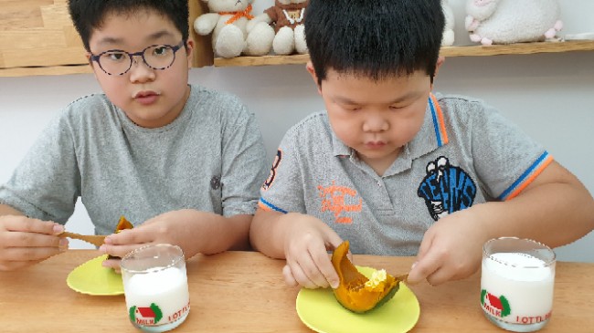 호박찜기 전자레인지로 찌는 보관법 손질법 어린이 키토 간식 7