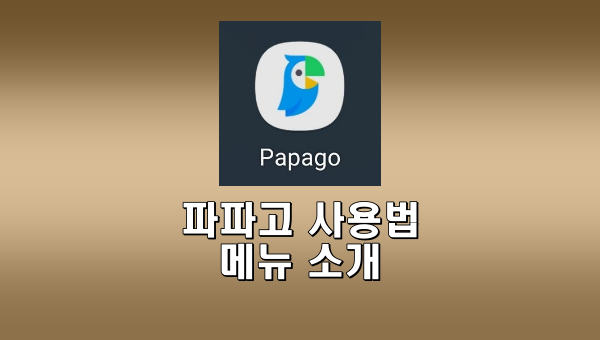 파파고 사용법 메뉴 소개