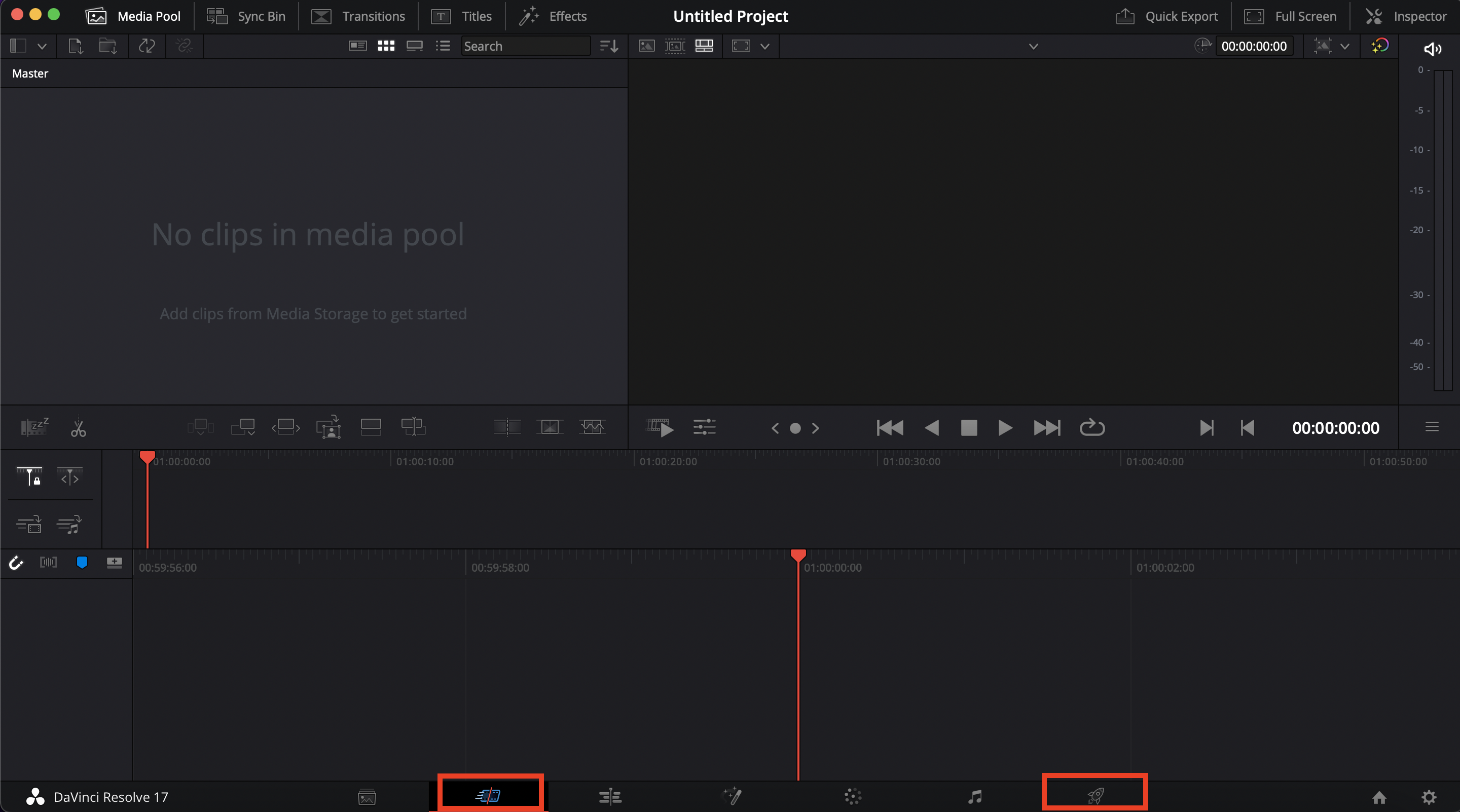 다빈치 리졸브 실행화면