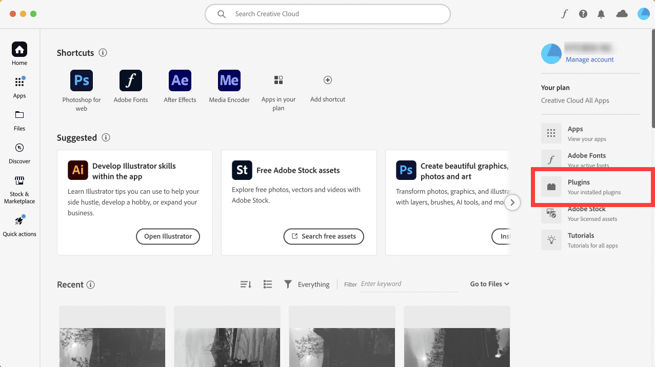 Creative Cloud 플러그인