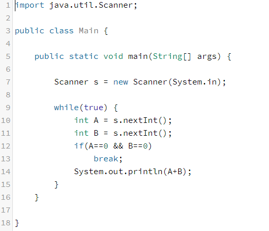 [백준 알고리즘] Java 10952 : A+B-5