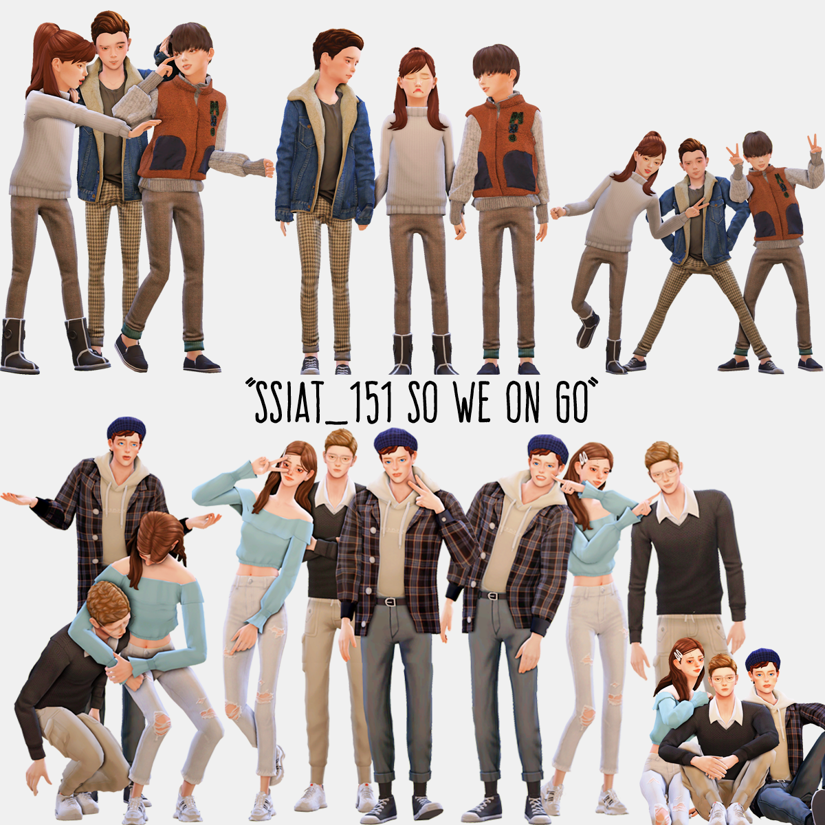 Group Pose 1 - Pose Pack version | SimsWorkshop