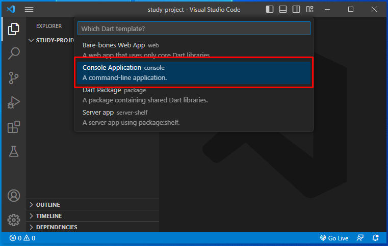 콘솔 어플리케이션 클릭