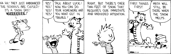 A snow day Calvin and Hobbes