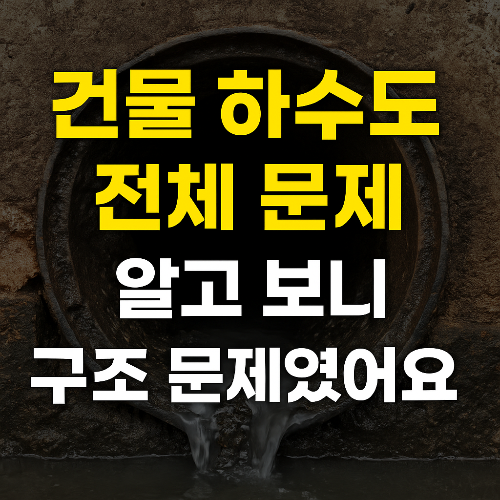 건물 하수도 전체가 문제인 경우: 건물을 지을 때부터 구조적인 문제였어요