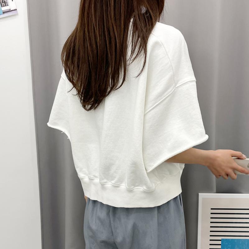 크롭커팅쭈리반팔맨투맨티(15차 재입고)