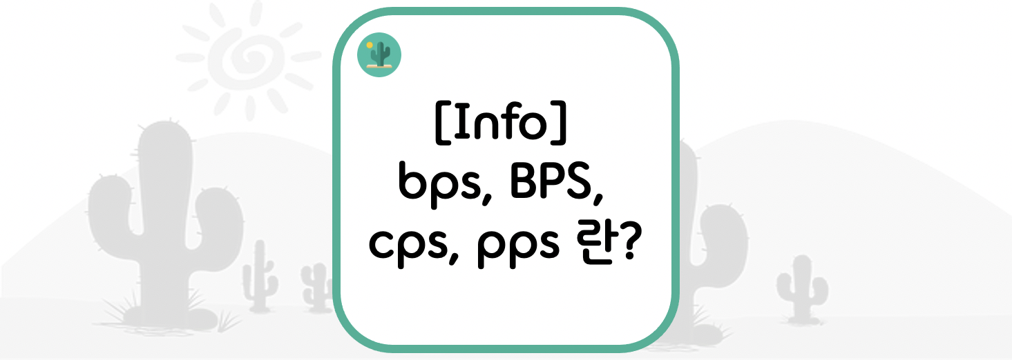  [Info] bps, BPS, cps, pps 란?