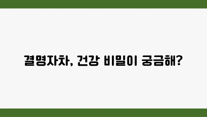 결명자차의 부작용 및 안전한 섭취방법