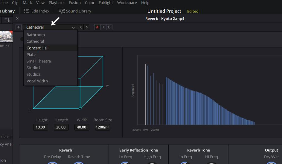 리버브 모드 설정