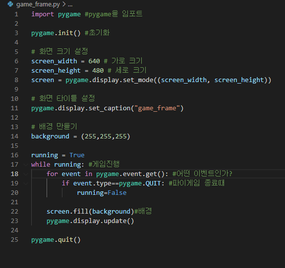  기본적인 pygame 요소
