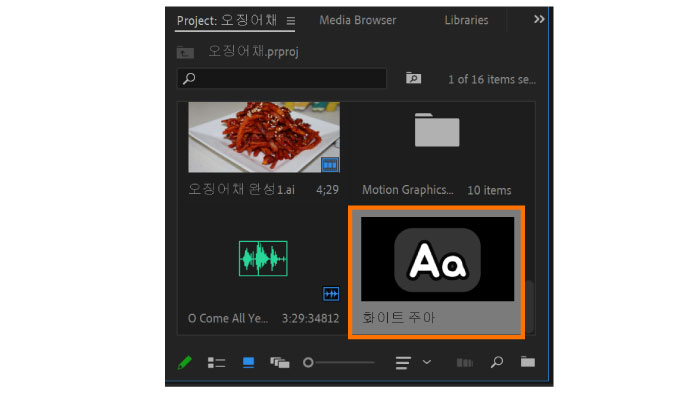 프로젝드 패널에서 마스터스타일 확인