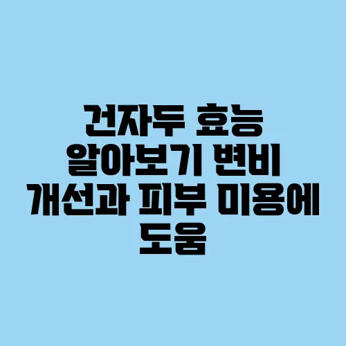 건자두 효능 알아보기 변비 개선과 피부 미용에 도움