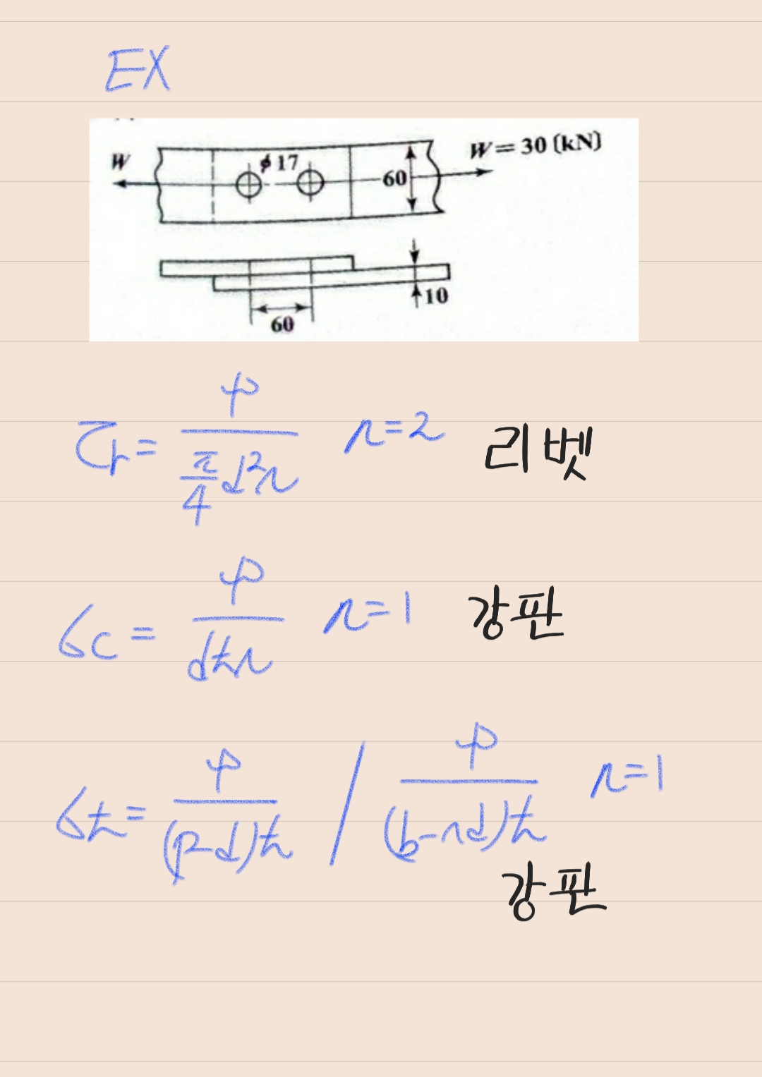  일반기계기사 리벳 이음 단원 요약정리 [기계설계]