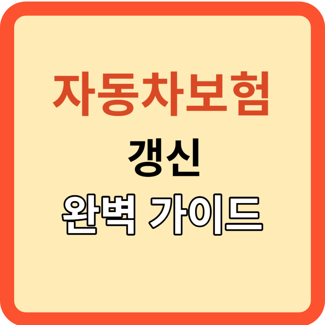 자동차 보험 갱신을 위한 완벽한 가이드!