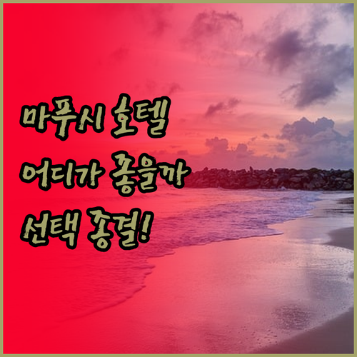 몰디브 마푸시 호텔 선택 고민 종결 