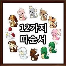 12간지 동물띠 순서 및 출생년도(2025년 띠별운세)
