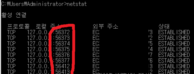 netstat-포트확인