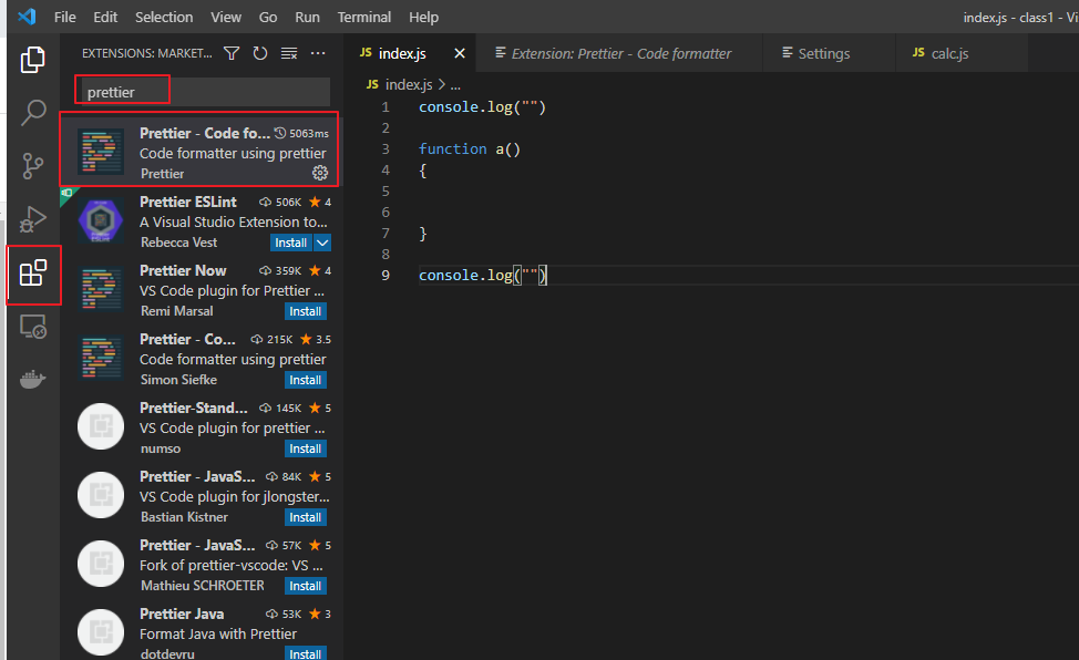 vscode, Prettier 설치로 저장할 때 자동 정렬 맞추기