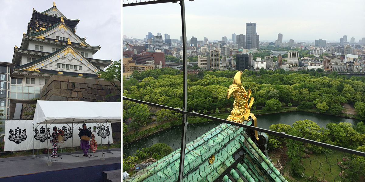 오사카성과 전경 사진