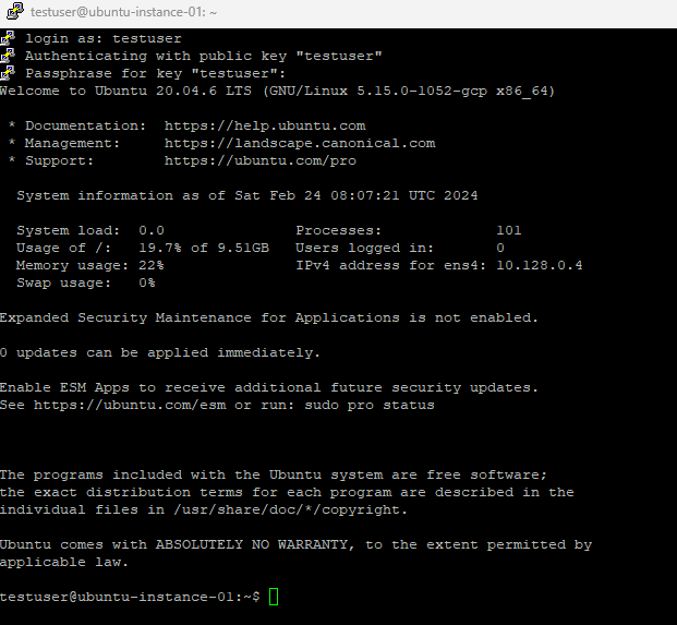 PuTTY - SSH 정상 접속