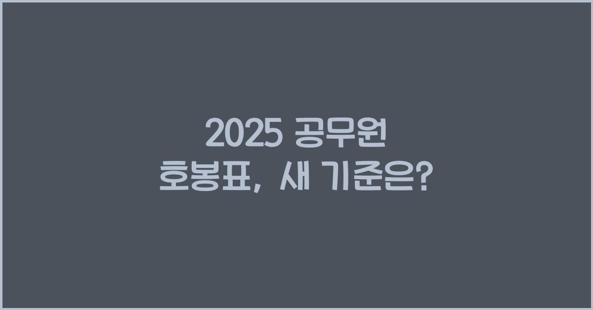 2025 공무원 호봉표