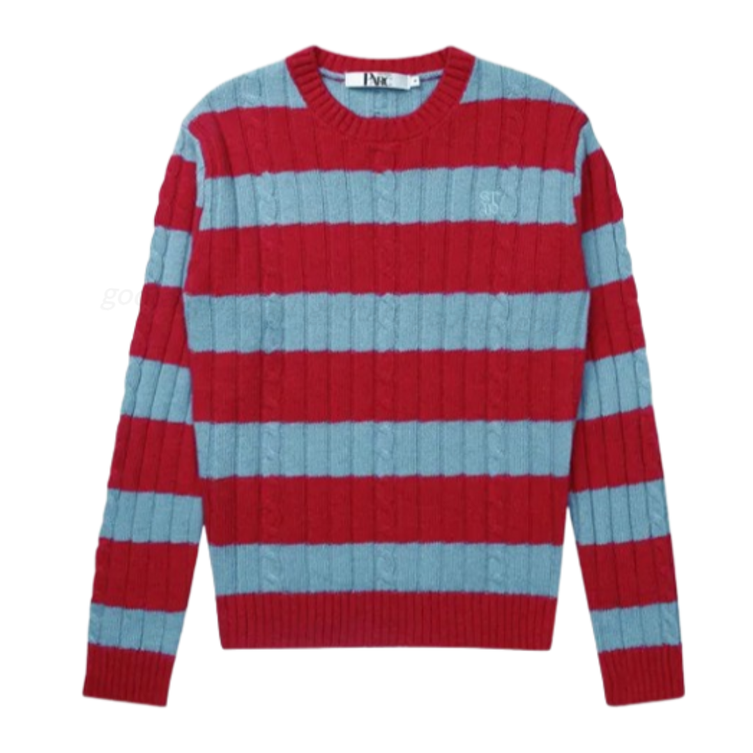 스튜디오앤파르크 UNI Stripe Wool Knit_Wine