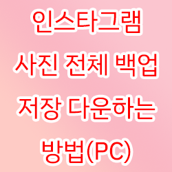  인스타그램 사진 전체 백업 저장 다운 하는 방법(PC)