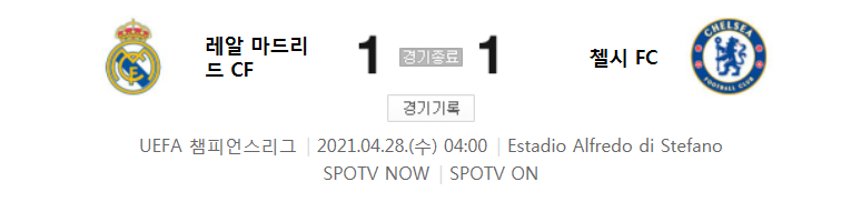  레알 마드리드 대 첼시 경기 (2020 ~ 2021 챔피언스리그 4강 1차전 하이라이트)