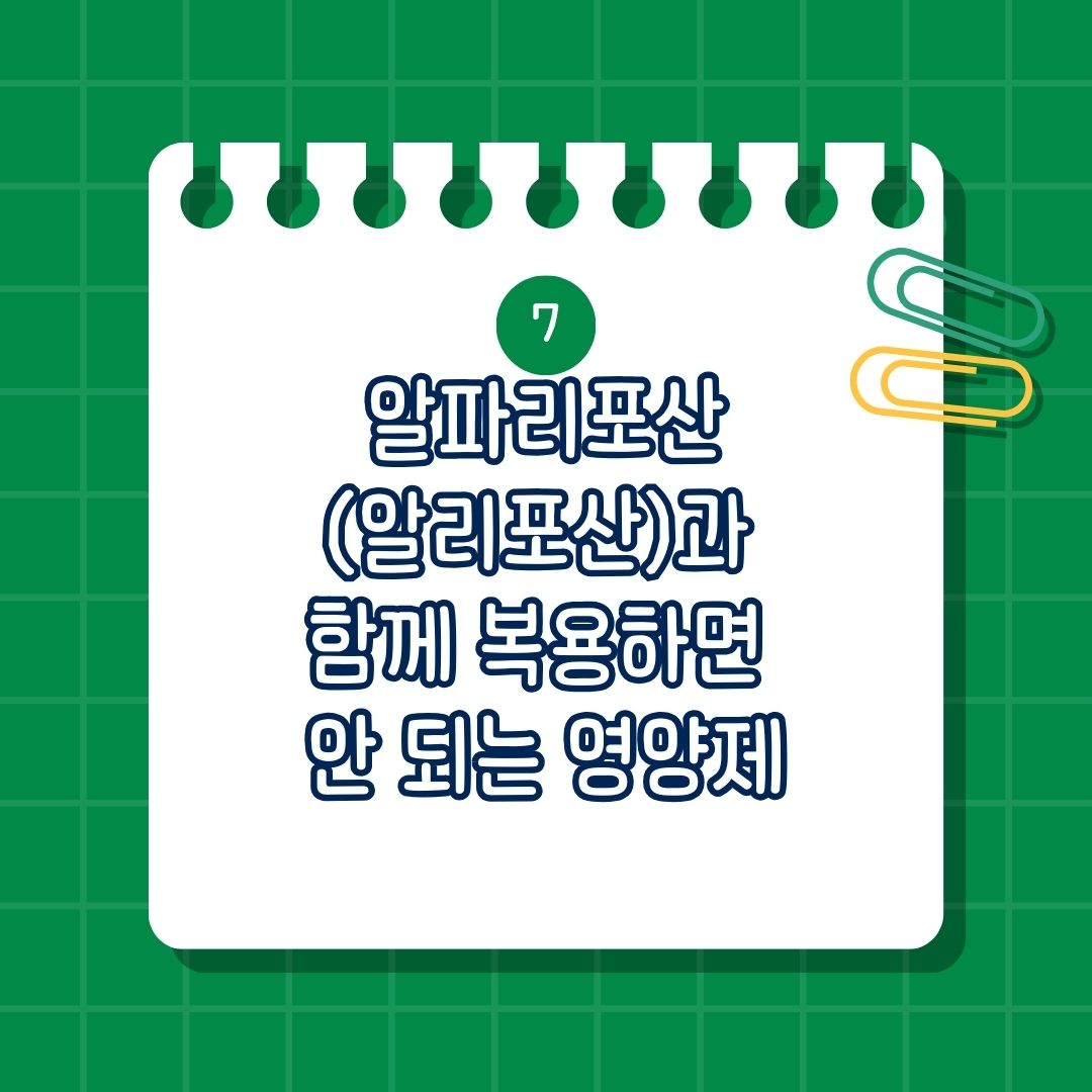 알파리포산(알리포산)과 함께 복용하면 안 되는 영양제