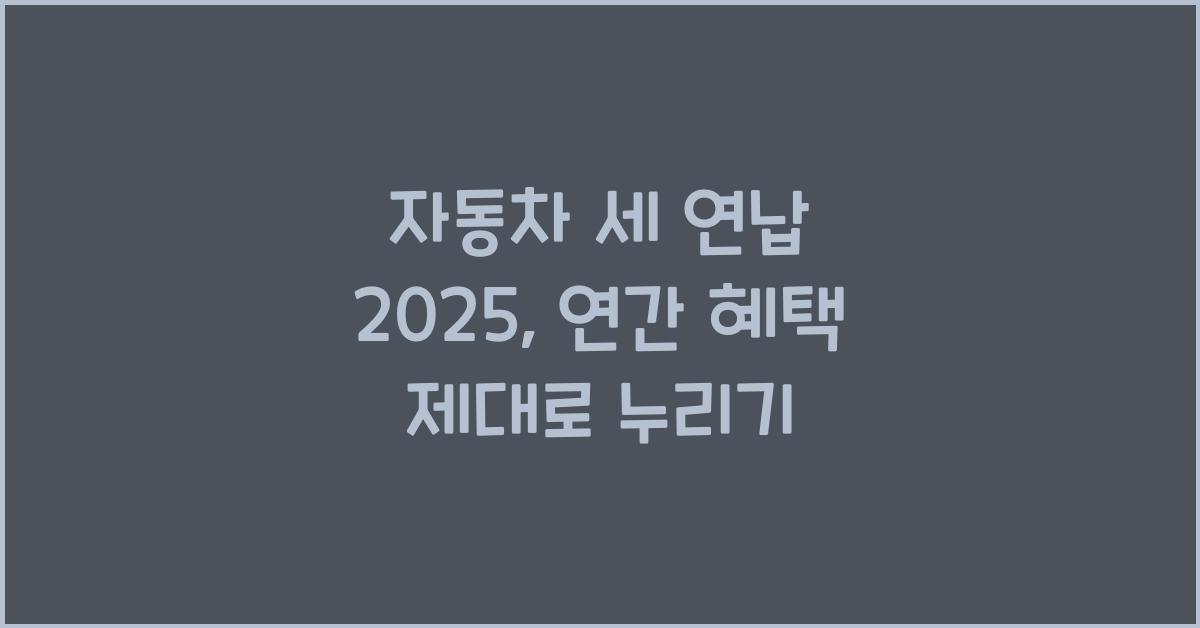 자동차 세 연납 2025