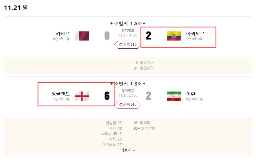 2022카타르월드컵-11월21일-리그