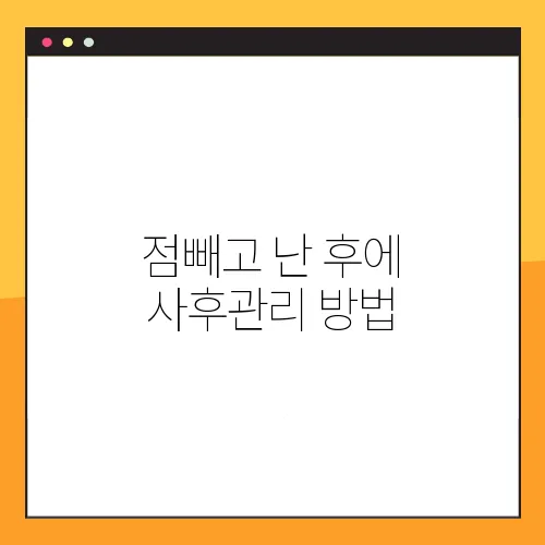 점빼고 난 후에 사후관리 방법