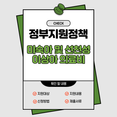  미숙아 및 선천성이상아 의료비 정부 지원 정책