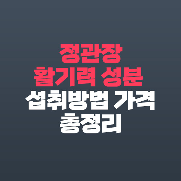  정관장 활기력 성분 복용법 가격 총정리