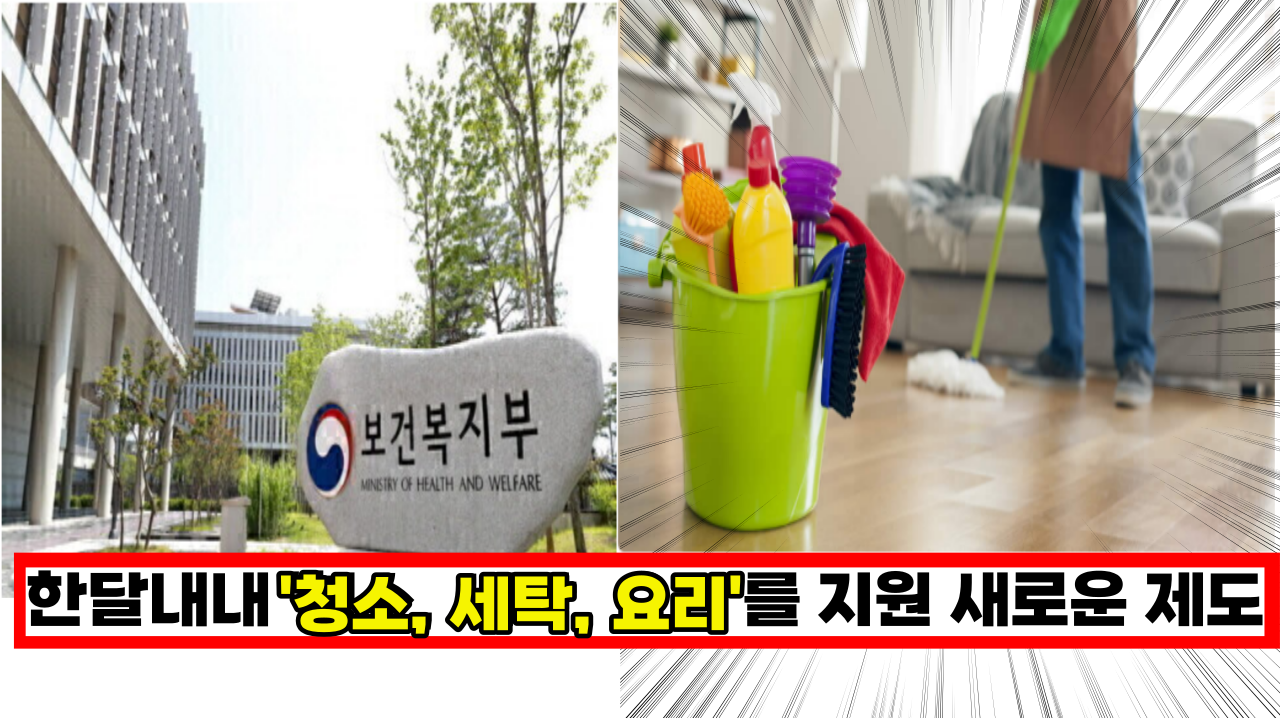  '소득 무관' 월 14만원에 한달 '청소, 세탁, 다림질, 요리, 설걷이'를 다 지원하는 정부의 새로운 복지정책