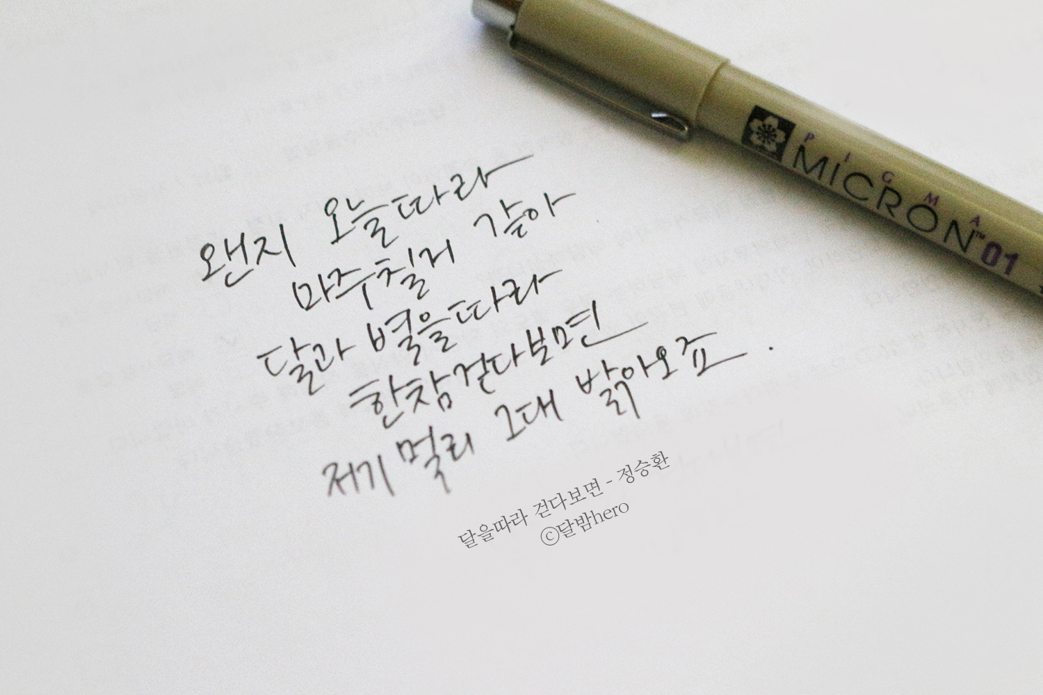  예쁜 손글씨 연습 - 피그마 마이크론으로 노래가사 손글씨 쓰기