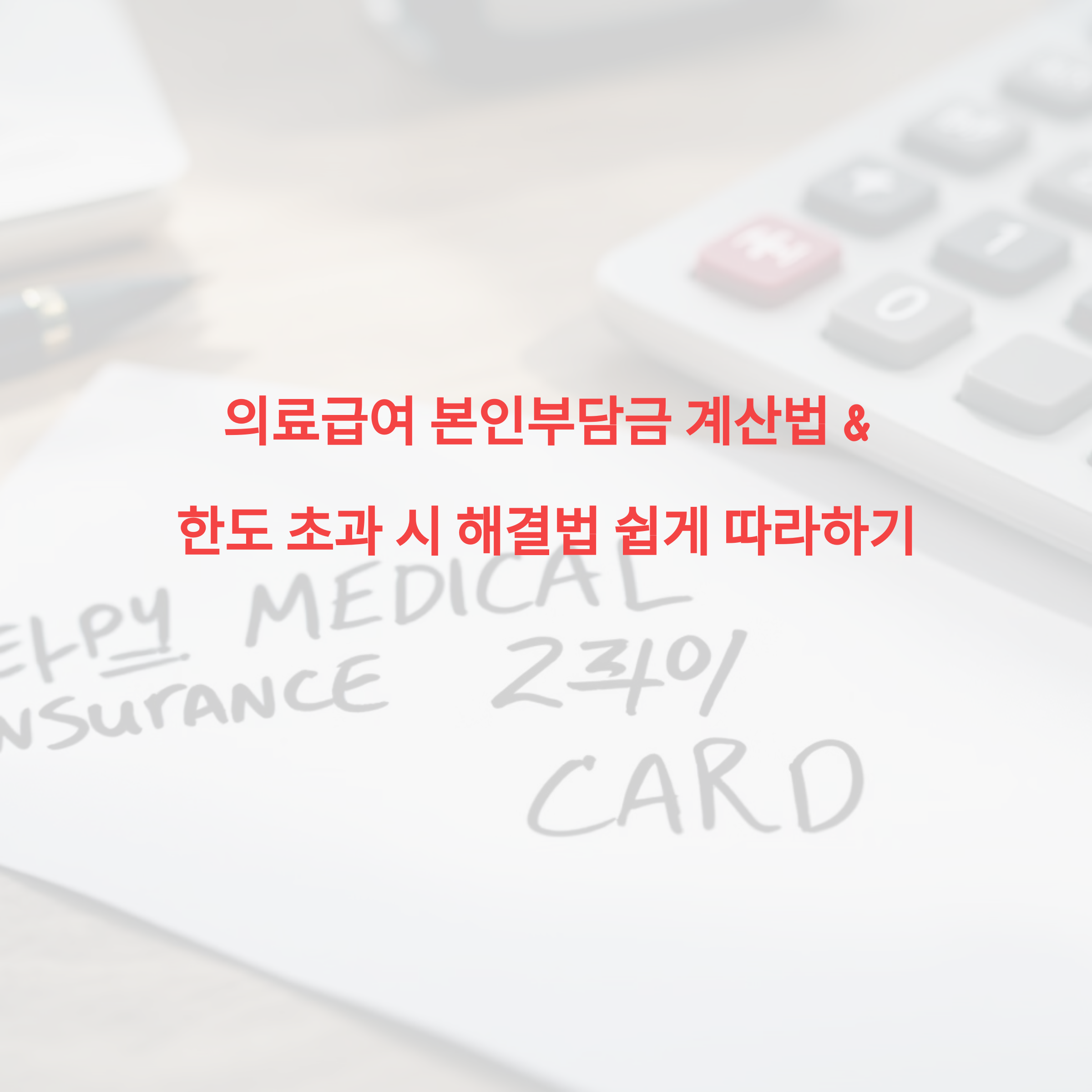 의료급여 본인부담금 계산법 &amp; 한도 초과 시 해결법 쉽게 따라하기