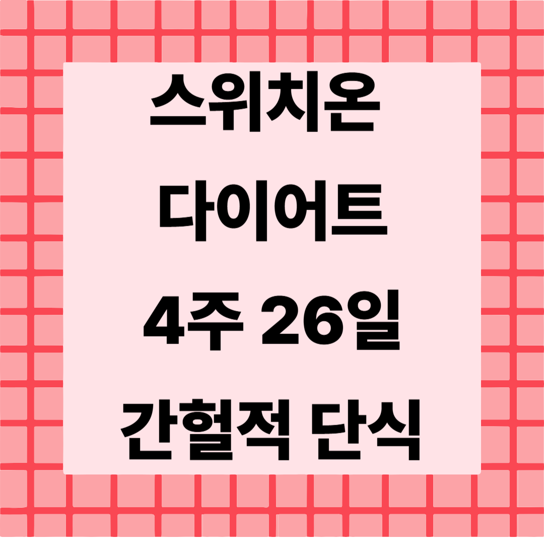 스위치온 다이어트 26일차 💪 간헐적 단식 &amp; 근력운동 루틴