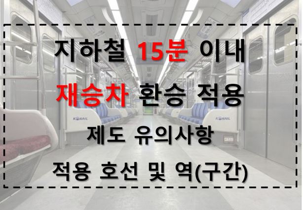 지하철15분재승차환승 지하철15분이내