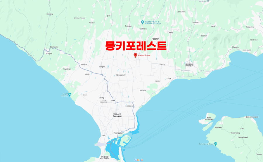 발리-몽키포레스트-원숭이사원-지도-위치