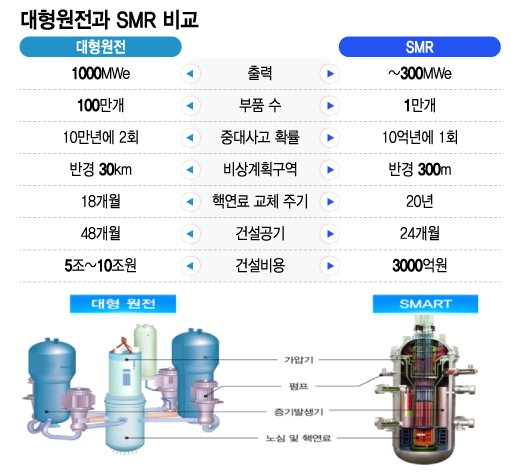 대형원전과 SMR 비교