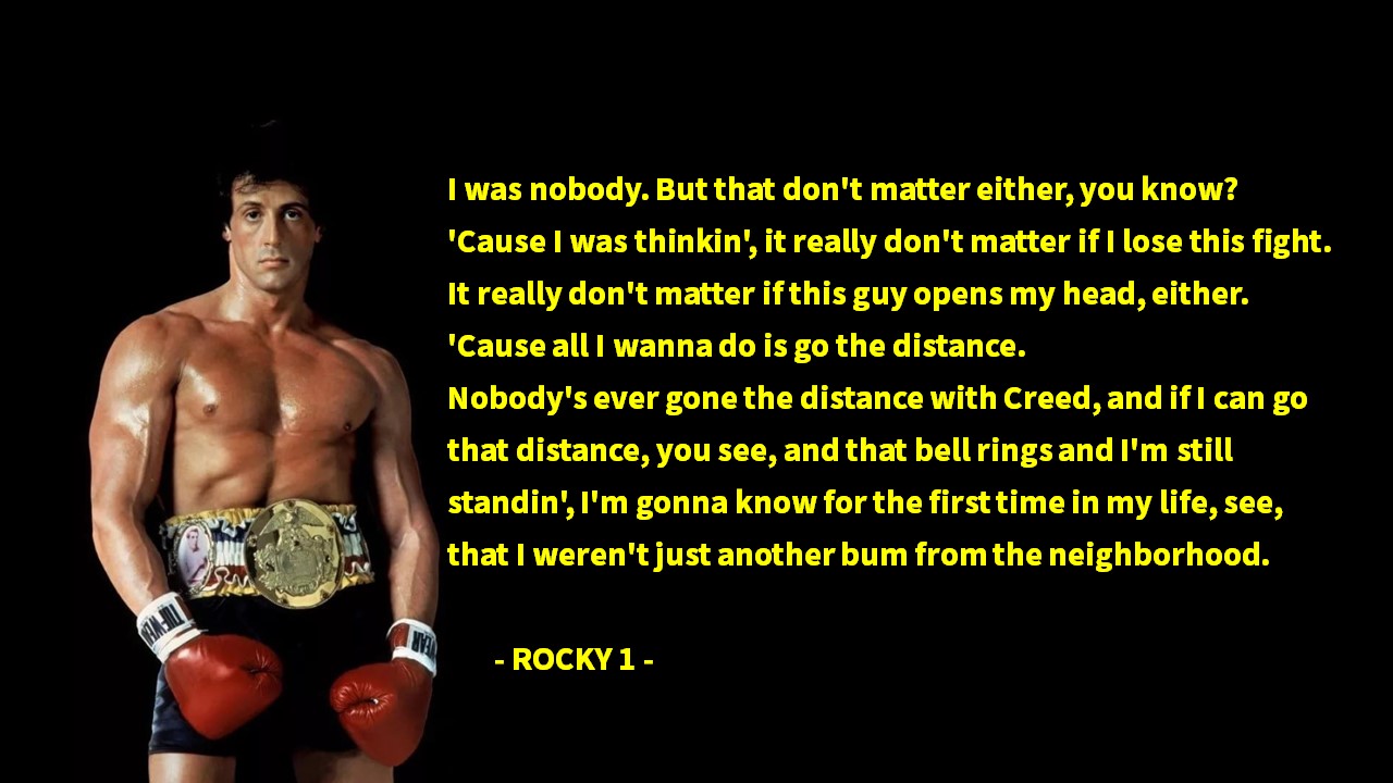 인생&#44; 삶&#44; 노력&#44; 투쟁&#44; 인생&#44; 삶&#44; 목표 달성에 대한 록키(ROCKY) 영어 명대사