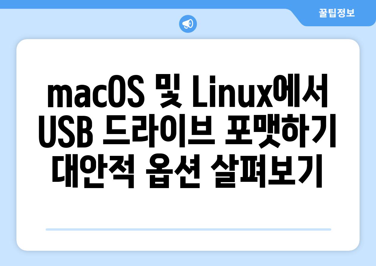 macOS 및 Linux에서 USB 드라이브 포맷하기 대안적 옵션 살펴보기